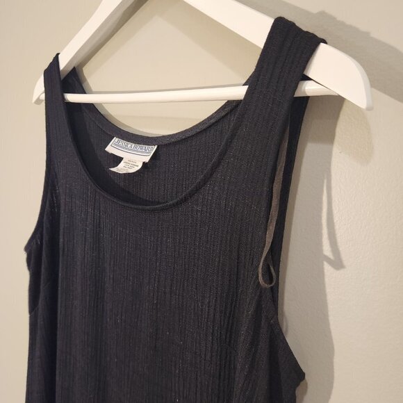 Jessica Howard Maxi Dress Black Crepe Beachy Gothic Classic Layering - Size 12 - Picture 3 of 5